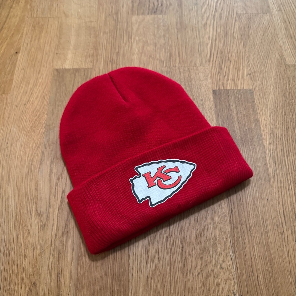 Red KC Kansas City Chiefs Knit Beanie Hat